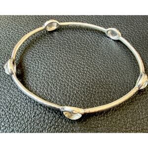 IPPOLITA ROCK CANDY 925 STERLING SILVER CLEAR QUARTZ 5-STATION BRACELET BANGLE